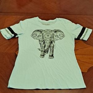 Mint green elephant print tee